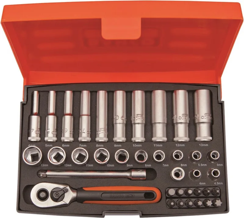 SL25L Dopsleutelset 37-delig by Bahco, Kleurloos – product image