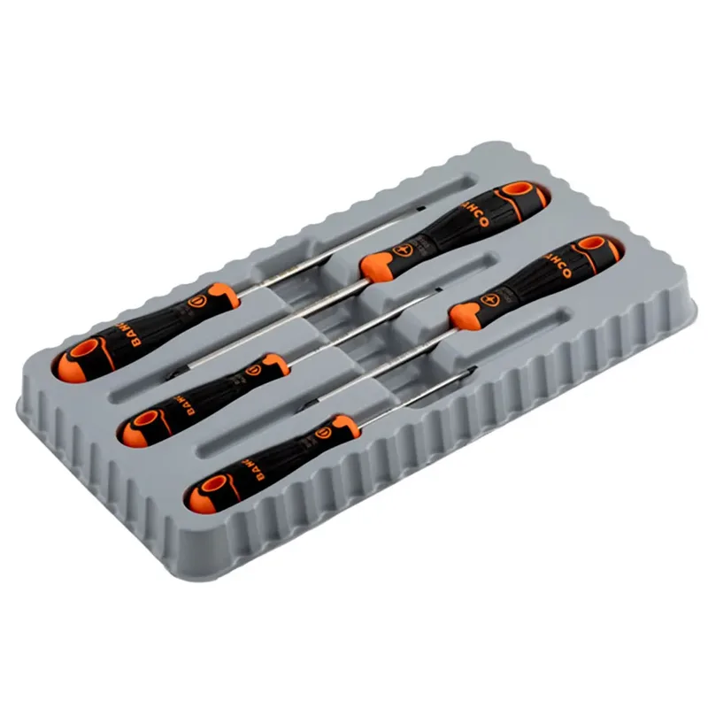 Slotted -pozidrivfit With Rubber Handle Schroevendraaierset 5 Eenheden de Bahco – image du produit