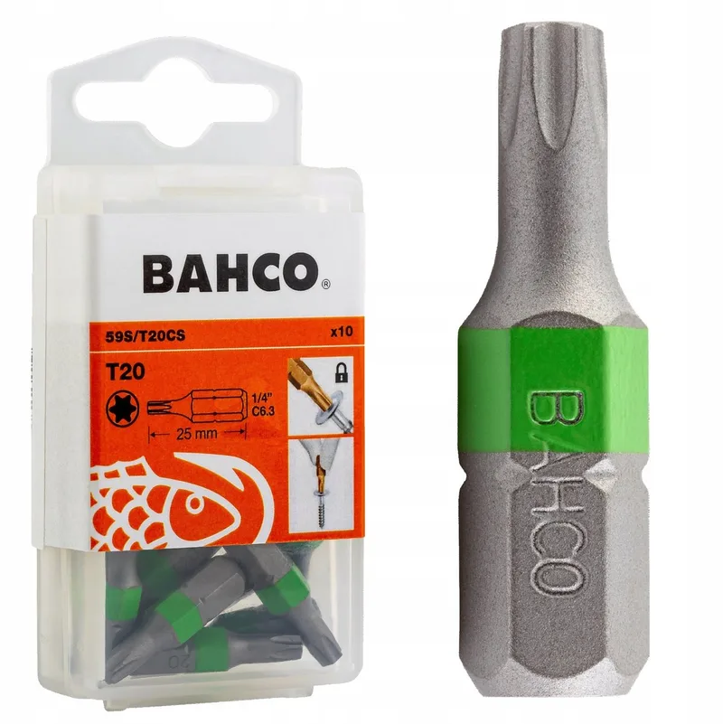 Torx T20 Schroefbit 25mm Groen - 10 Stuks by Bahco – product image