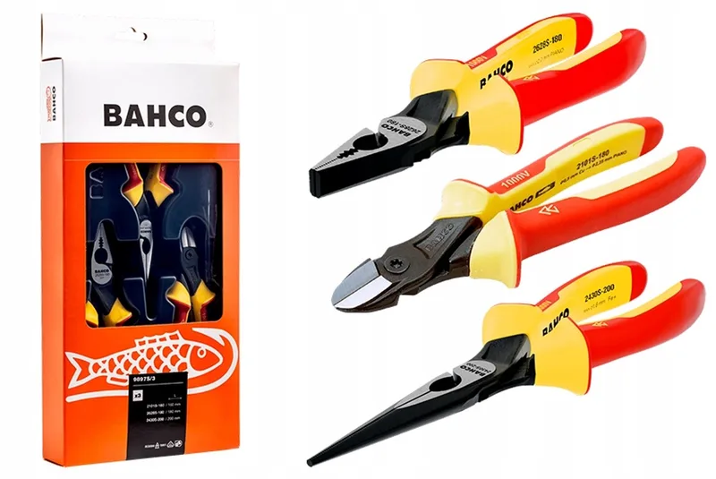 VDE 1000V Gereedschapset: Tangen & Kniptangen - 3 Delig ERGO de Bahco – image du produit