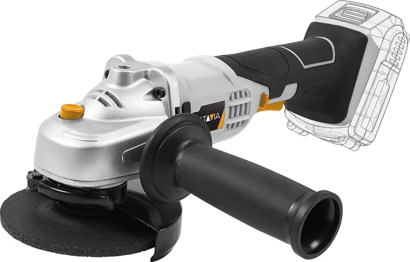 Accu 18V haakse slijper Ø 115mm - Excl. Accu en Oplader - 8000 t/min - Max. Snijdiepte: 28 mm - Extra handgreep op 3 posities - Incl. beschermkap - Maxxpack van Batavia – productafbeelding