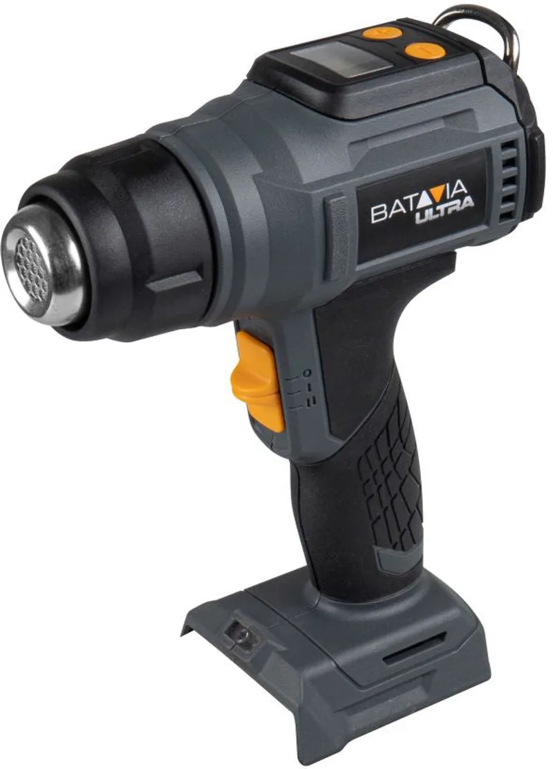Accu 18V Heteluchtpistool met Digitaal LCD Display - Excl. Accu en Oplader - Instelbaar temperatuurbereik van 30°C tot 550°C - Incl. 3 mondstukken - Geschikt voor verf verwijderen, plastic buigen, car wrapping en meer! - Ultra von Batavia – Produktbild