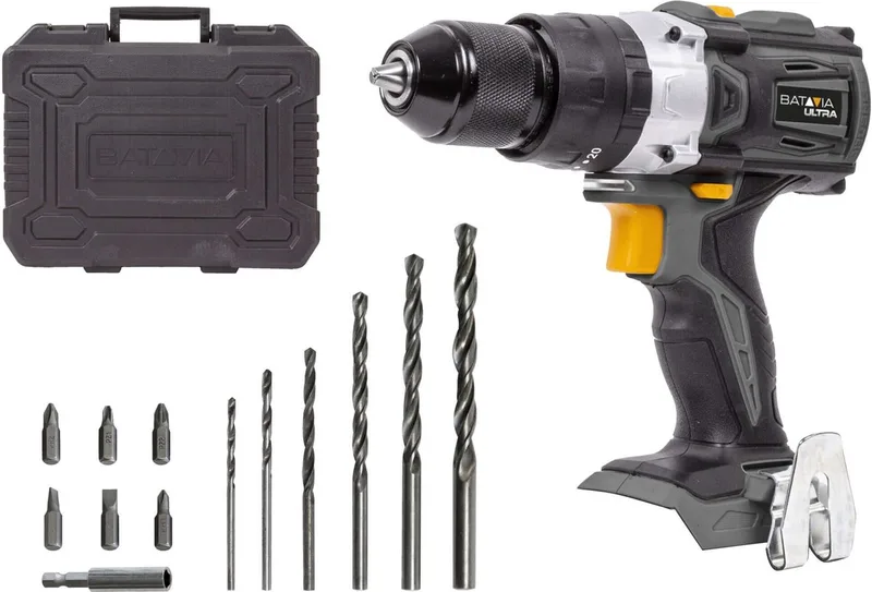Accu 18V klopboormachine 60 Nm - Incl. 4.0Ah Li-ion Accu / 4.5A Snellader - Brushless motor - Klopboorfunctie - 1800RPM - 60Nm - Ø13 mm - Ultra Incl. 4.0Ah Accu & Snellader van Batavia – productafbeelding