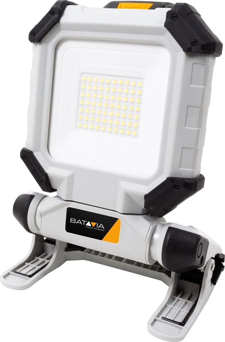 Accu 18V LED bouwlamp - Excl. Accu en Oplader - 1800 Lumen - 4 verschillende helderheidsinstellingen - Incl. klem voor bevestiging - Maxxpack de Batavia, Gris – image du produit