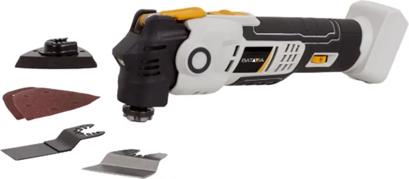 Accu 18V Oscillerende multitool Anti vibratie - Excl. Accu en Oplader - Anti-vibratie - Snelheidsinstelling - Incl. schraapblad, zaagblad en schuurpapier - Maxxpack by Batavia – product image