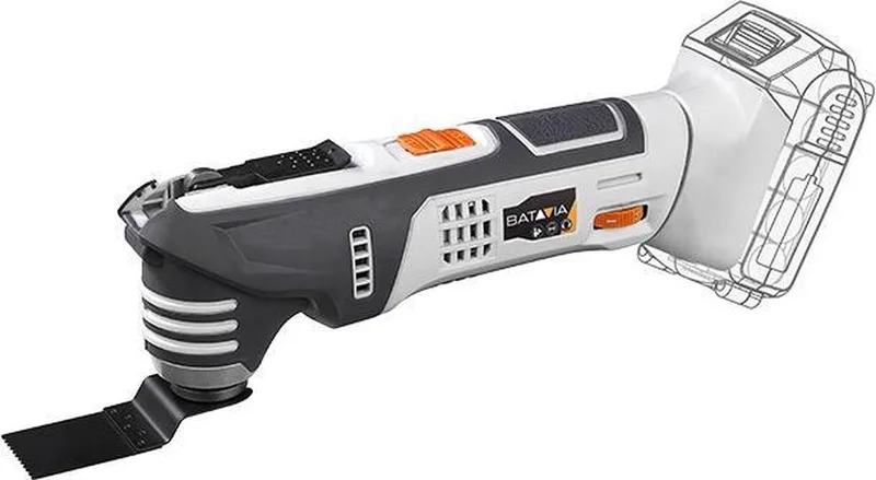 Accu 18V Oscillerende Multitool - Excl. Accu en Oplader - Instelbare snelheidsinstelling - Stofzuigadapter - Geschikt voor zagen, schuren, schrapen en sijpen - Maxxpack van Batavia – productafbeelding