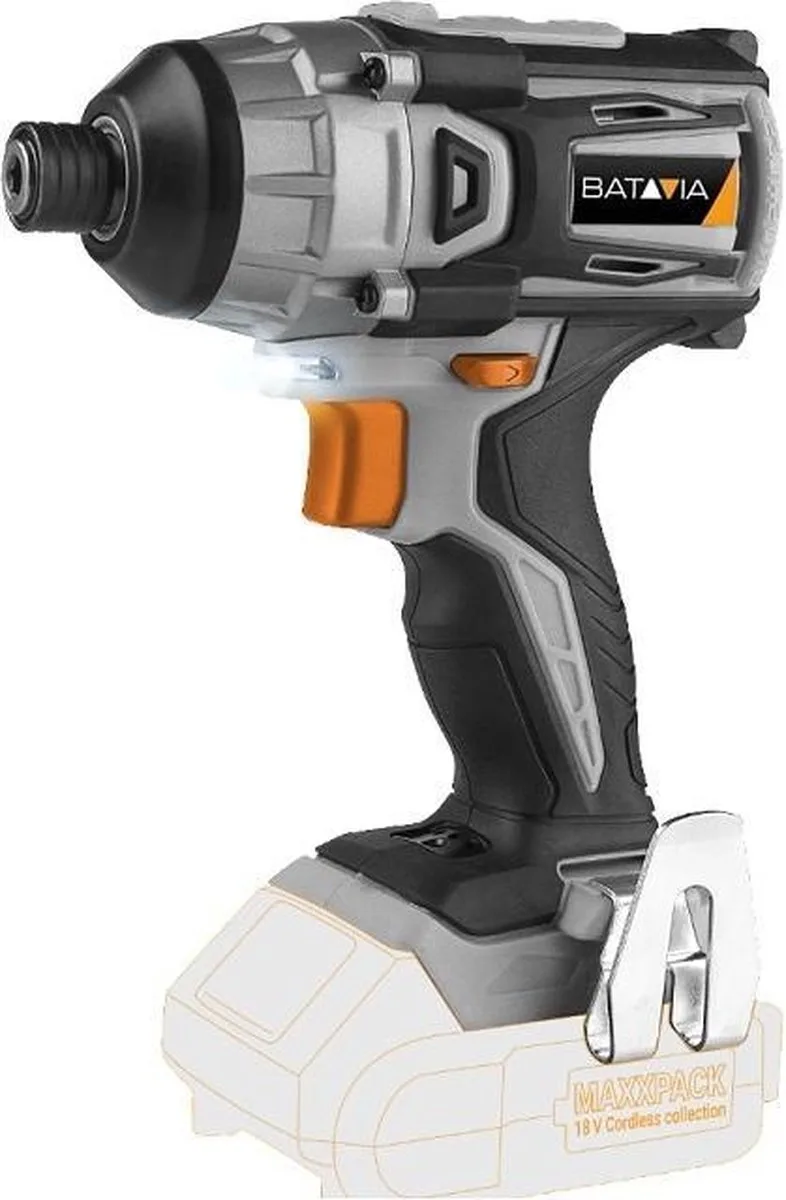 Accu 18V slagschroevendraaier brushless - Excl. Accu en Oplader - 2200 RPM - 3300 BPM - Elektronische snelheidsregeling - Geïntegreerde werklamp - Maxxpack van Batavia – productafbeelding