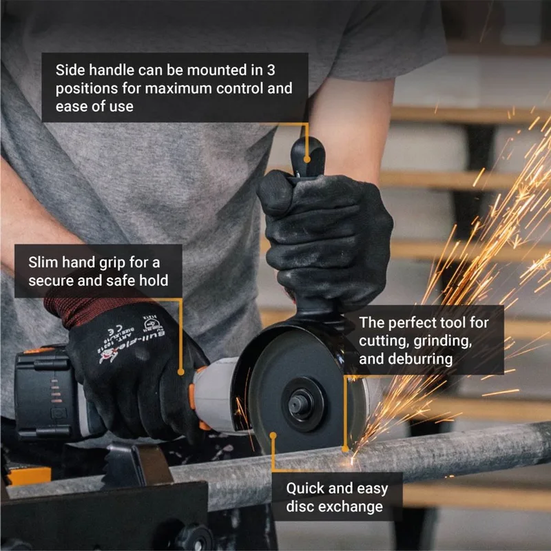 Batavia 18V Accu Haakse Slijper 115mm Incl. 2.0Ah Accu & Lader de Batavia – image du produit