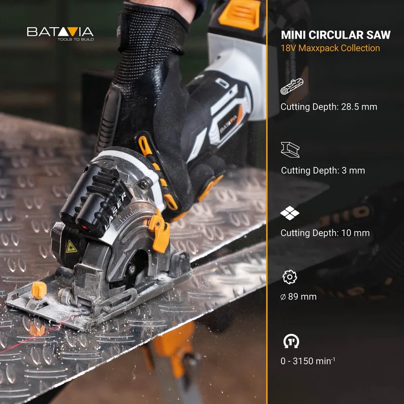 Batavia 18V Accu Mini Cirkelzaag 89 mm Incl. 4.0Ah Accu & Snellader van Batavia – productafbeelding