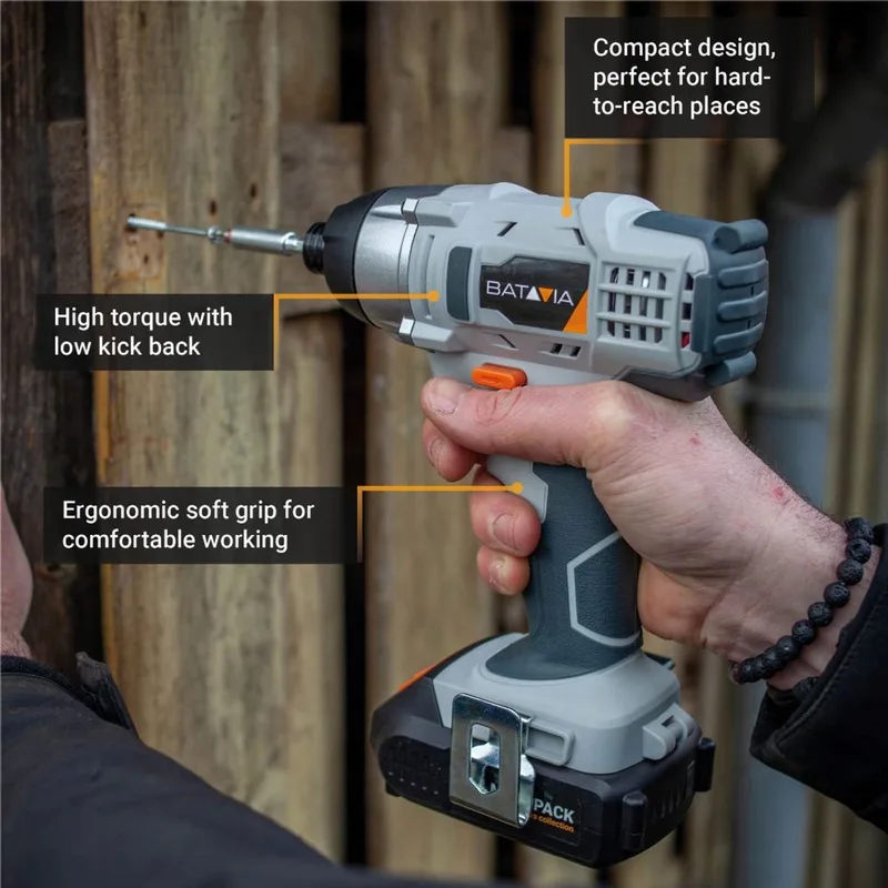 Batavia 18V Accu Slagschroevendraaier 150 Nm Incl. 2x 2.0Ah Accu & Lader by Batavia, Grey – product image