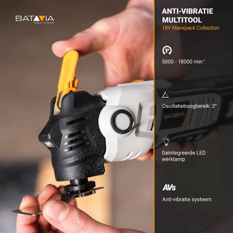 Batavia 18V Anti Vibratie Accu Multitool Incl. 2.0Ah Accu & Lader von Batavia – Produktbild