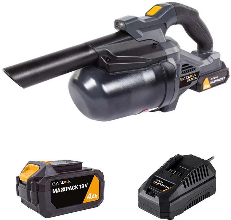 Batavia 18V Brushless Accu Handstofzuiger Incl. 4.0Ah Accu & Snellader van Batavia, Grijs – productafbeelding
