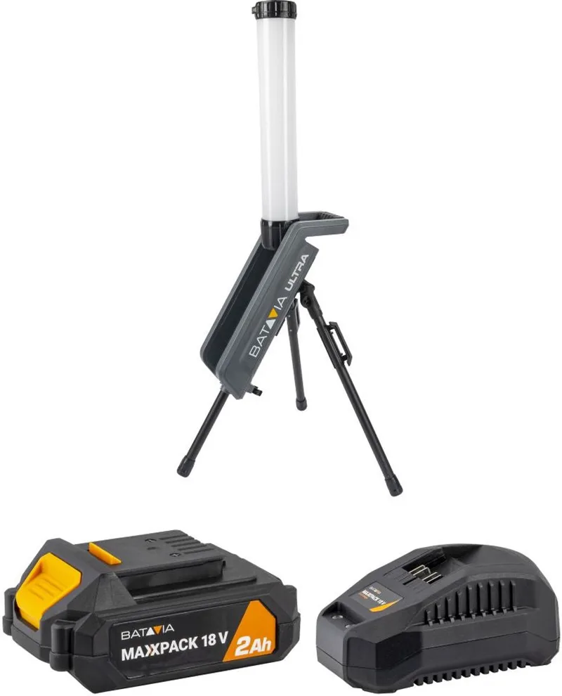 Batavia 18V Hybride LED Werklamp 360° – Incl. 2.0Ah Accu + Oplader by Batavia – product image