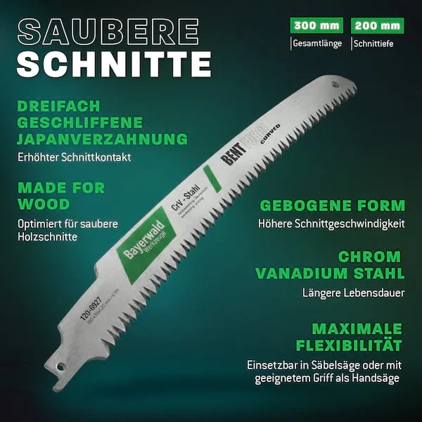 3x Bayerwald Werkzeuge Säbelsägeblatt Bent Force curved Länge 300 mm de Bayerwald – image du produit 3 sur 3