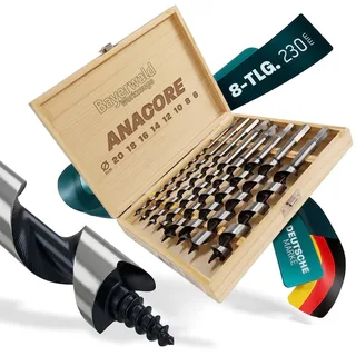 Bayerwald 8-tlg. Schlangenbohrer Set ANACORE 8 - Gesamtlänge 230 mm - Ø 6-8-10-12-14-16-18-20 mm de Bayerwald – image du produit 1 sur 2