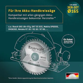 HOLZ ALLROUND Ø165 Akku-HandKreissägeblatt-Set by Bayerwald – product image 4 of 5