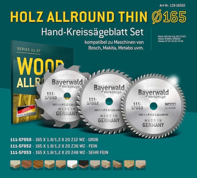 HOLZ ALLROUND Ø165 Akku-HandKreissägeblatt-Set by Bayerwald – product image 2 of 5
