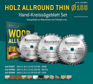 HOLZ ALLROUND Ø168 Akku-Handkreissägeblatt Set geeignet u.a. für Festool von Bayerwald – Produktbild 2 von 5