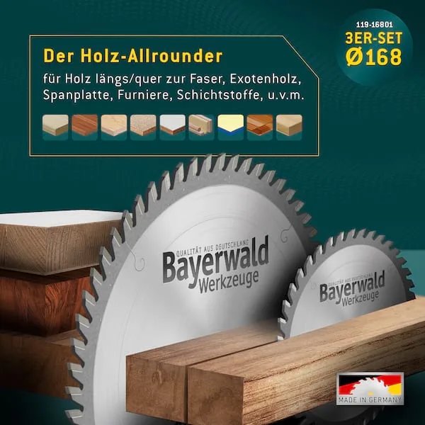 HOLZ ALLROUND Ø168 Akku-Handkreissägeblatt Set geeignet u.a. für Festool von Bayerwald – Produktbild 3 von 5