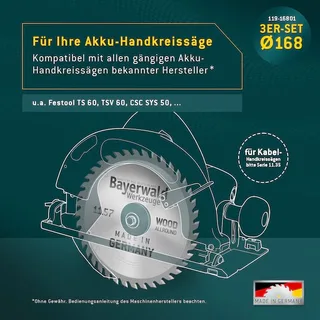 HOLZ ALLROUND Ø168 Akku-Handkreissägeblatt Set geeignet u.a. für Festool von Bayerwald – Produktbild 4 von 5