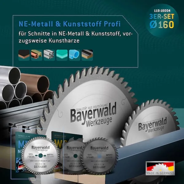 NE-METALL & HOLZ Ø160 Akku-Handkreissägeblatt Set de Bayerwald – image du produit 3 sur 5