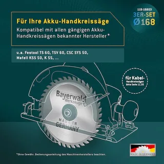 NE-METALL & HOLZ Ø168 Akku-Handkreissägeblatt Set von Bayerwald – Produktbild 5 von 5