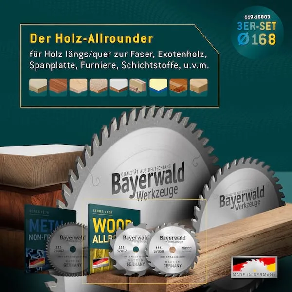NE-METALL & HOLZ Ø168 Akku-Handkreissägeblatt Set von Bayerwald – Produktbild 4 von 5