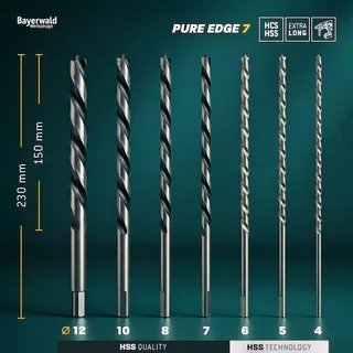 Profi Holzbohrer Set Überlänge 230 mm - 7‑tlg. 4-12 mm de Bayerwald – image du produit 3 sur 5