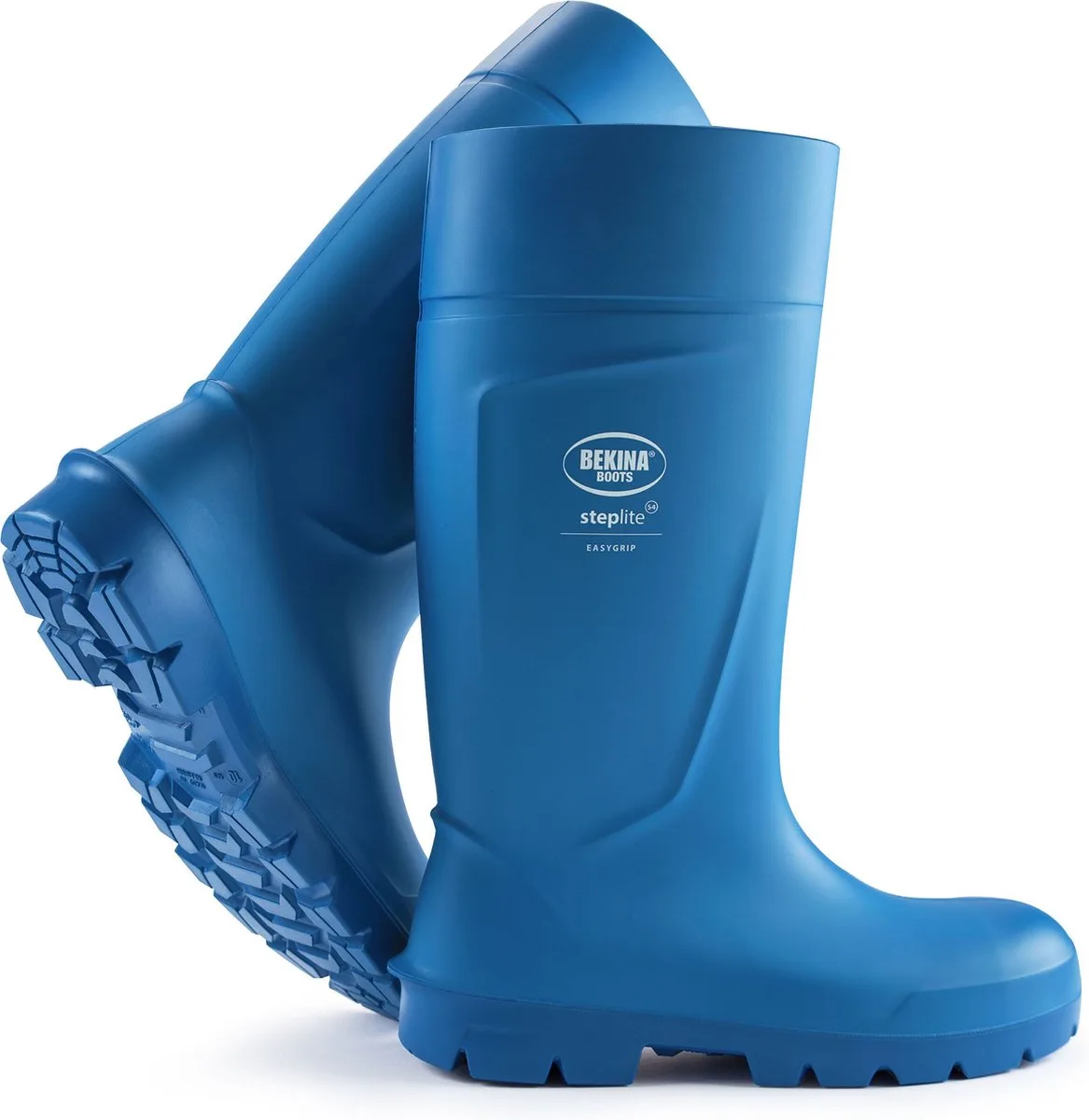 Veiligheidslaarzen voedingsindustrie voor heren en dames met stalen neus, antislip, vederlicht, bestand tegen oliën, vetten, bloed en chemische reinigingsmiddelen, isolerend tot - 20 graden, wit, EU by Bekina, Blue, 48 – product image