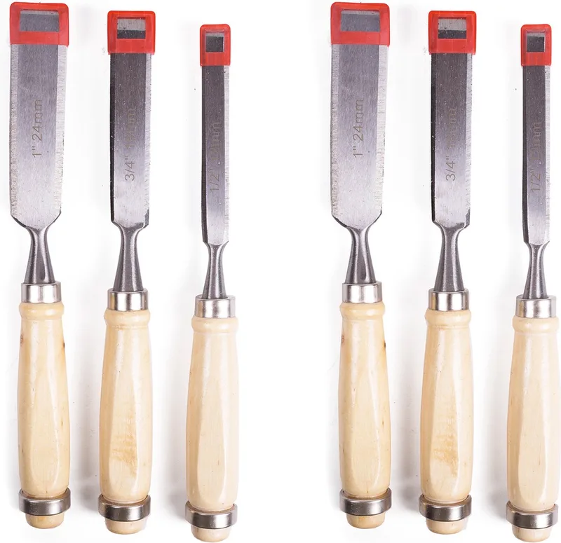 6x benson houtbeitel set - 3-delig - stevige houten greep by Benson, Brown – product image