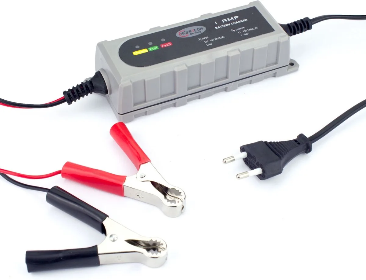 Acculader druppelaar 12V 1A - voor motor - scooter - auto - 5 fasen opladen by Benson – product image