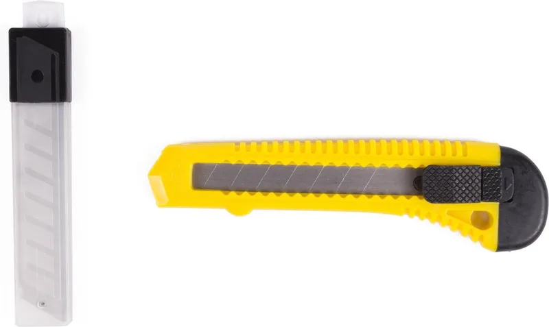 Afbreekmes - 18 mm - Inclusief 10 reservemesjes - Ergonomisch ontwerp van Benson, Geel – productafbeelding