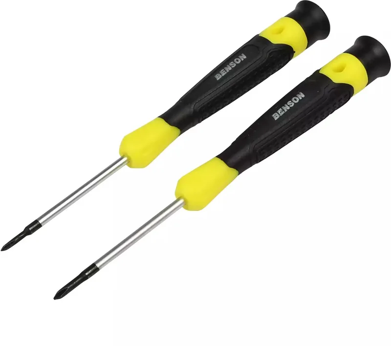 Benson 2-delige precisie schroevendraaierset - kruiskop - PHOO x 50 & PHO x 50 - ideaal voor fijn werk by Benson, Yellow – product image