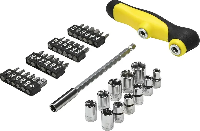 Benson 37-delige schroevendraaierset - T-greep - inclusief bits en doppen - veelzijdig en duurzaam by Benson, Yellow – product image
