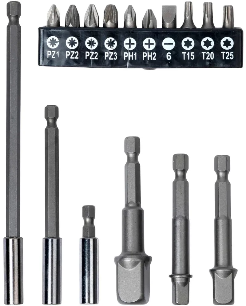 Bit verlenger set - 60, 100 en 150 mm - 16 delig - chroom vanadiumstaal - magnetisch de Benson – image du produit