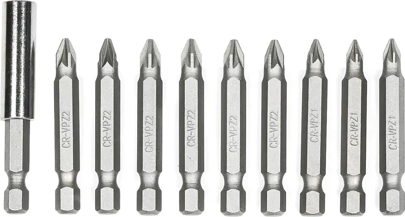 Bitset 50 mm PZ1/PZ2 - Inclusief Bitverlenger - 10-delig fra Benson – produktbillede