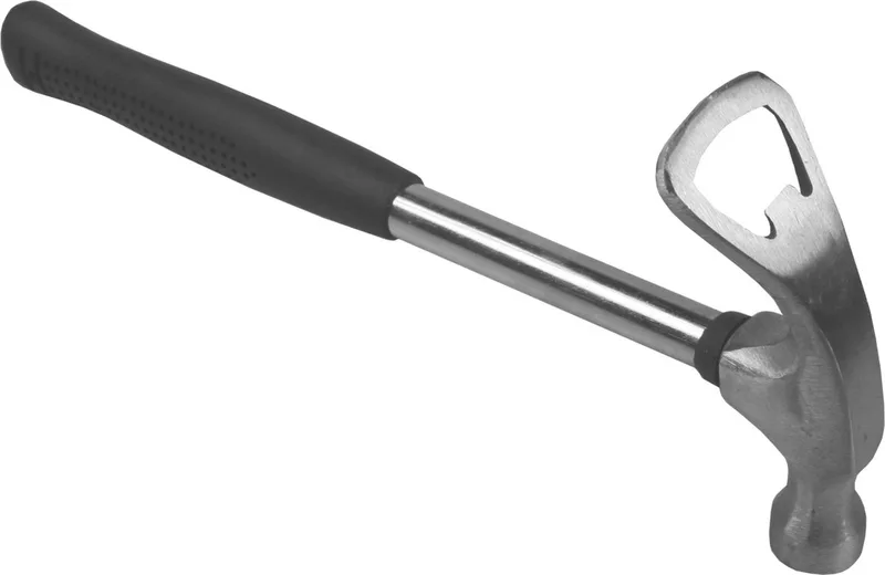 Hamer met bieropener - Metaal - Antislip handgreep - Multifunctioneel van Benson – productafbeelding