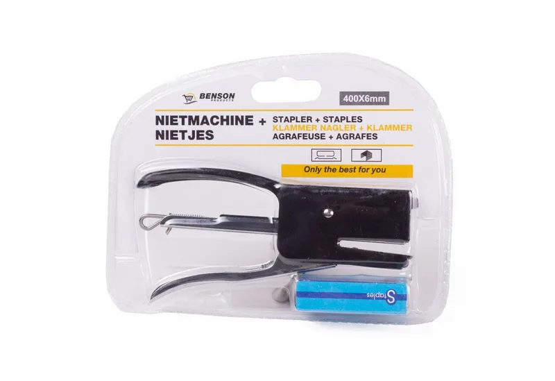 Handtacker Vater Heftklammern Tacker Set mit 500 Klammern zufällige Farbe, (1 tlg), Büro, Heftgerät Set + Heftklammern by Benson – product image 2 of 2