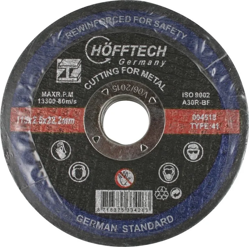 Hofftech Metaal doorslijpschijf - 115 mm - Hoog snijvermogen - Minder stof - Professioneel gebruik de Benson – image du produit