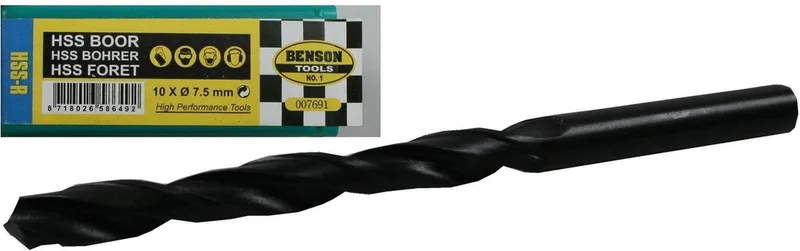 Metaalboor set - HSS - 7.5 mm - 10 stuks - Inclusief opbergbox by Benson – product image