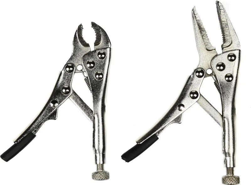 Mini-griptang set - rechte bek - snelspanner - traploos instelbaar - 100 mm - 2 stuks von Benson, Grau – Produktbild