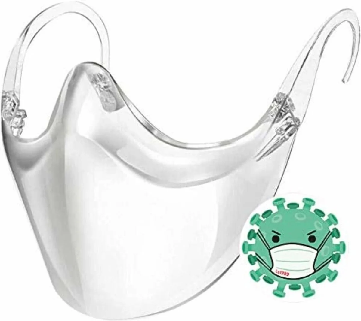 mondkapje met brilpootjes - herbruikbaar en comfortabel de Benson, Transparent – image du produit