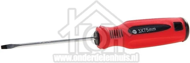 Platte schroevendraaier - uitstekende grip - 3 x 75 mm - rood/zwart by Benson – product image
