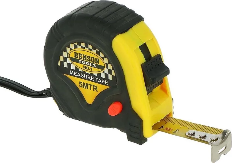 Rolmaat - Meetlint Rubber - 5 meter - 19 mm - Lichtgewicht - Handig vergrendelsysteem von Benson – Produktbild