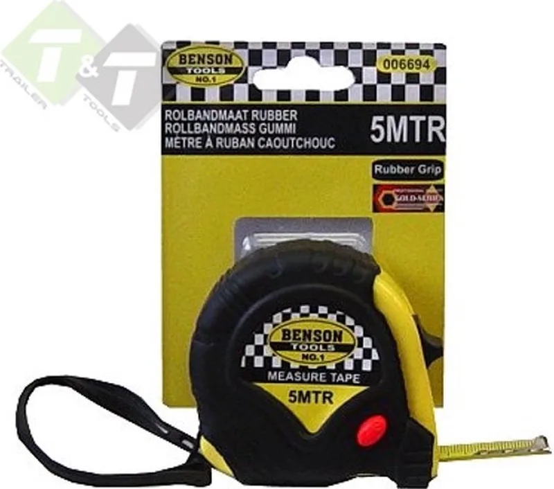 Rolmaat, Rolbandmaat, Rubber, 5 meter, Benson von Benson, Schwarz – Produktbild