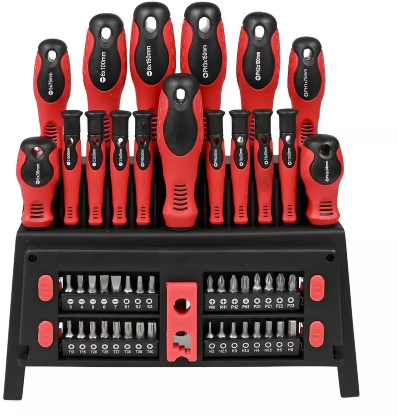 Schroevendraaier en bit set 50-delig - 25 mm de Benson, Rouge – image du produit