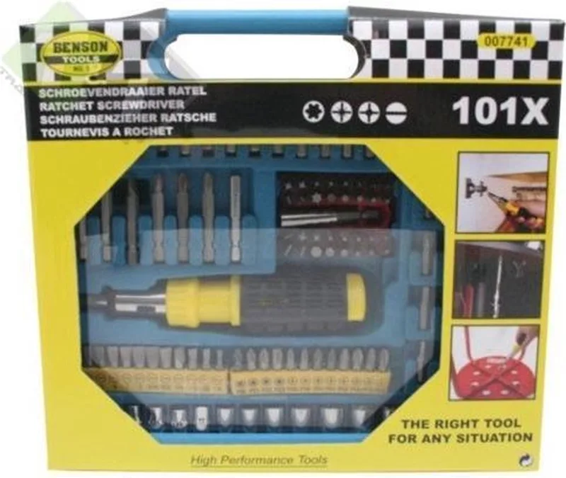 Schroevendraaier ratel set, 101 dlg, Bittenset, Doppen set, Benson by Benson – product image