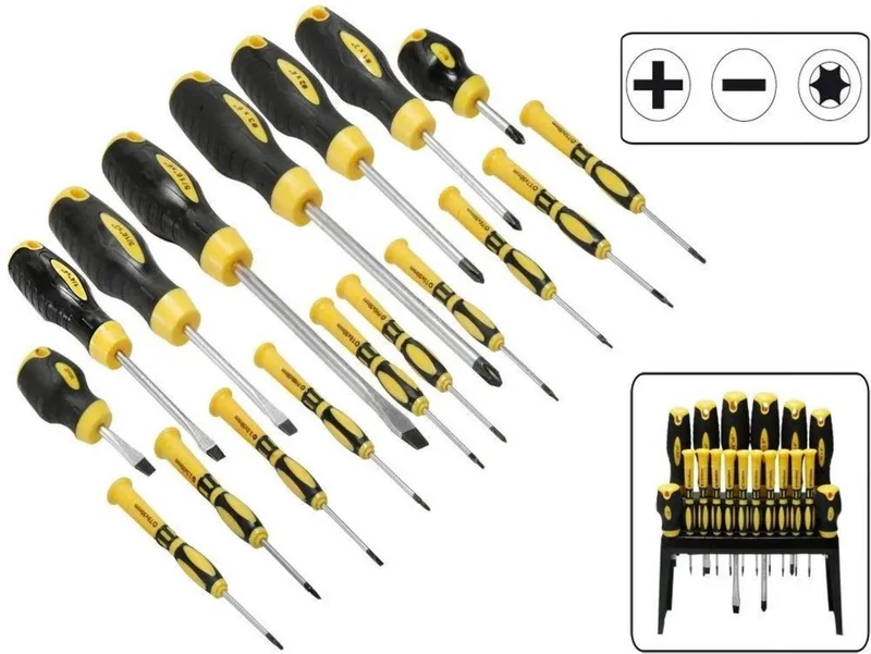 schroevendraaier set met standaard 18-delig de Benson, Jaune, Noir – image du produit