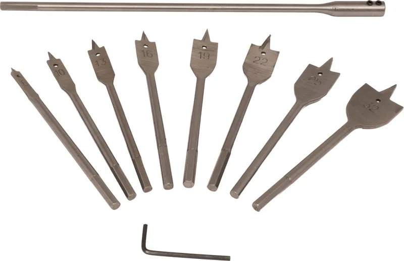 Speedboor Set - 10-delig - Inclusief Verlengstuk - Voor Zachthout - 6-kant von Benson – Produktbild