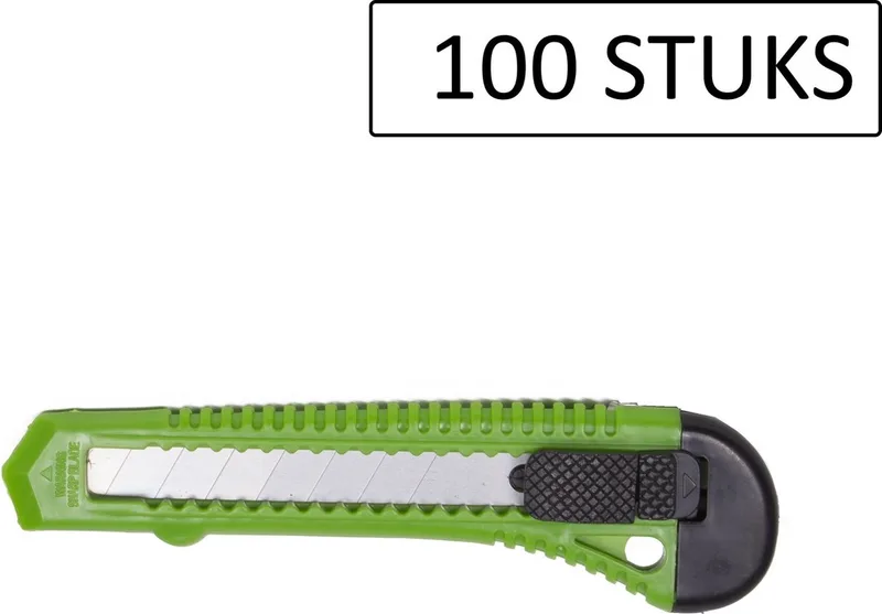 Stanleymes - Afbreekmes - 18 mm - Grootverpakking 100 stuks - Professioneel Snijgereedschap by Benson, Green – product image